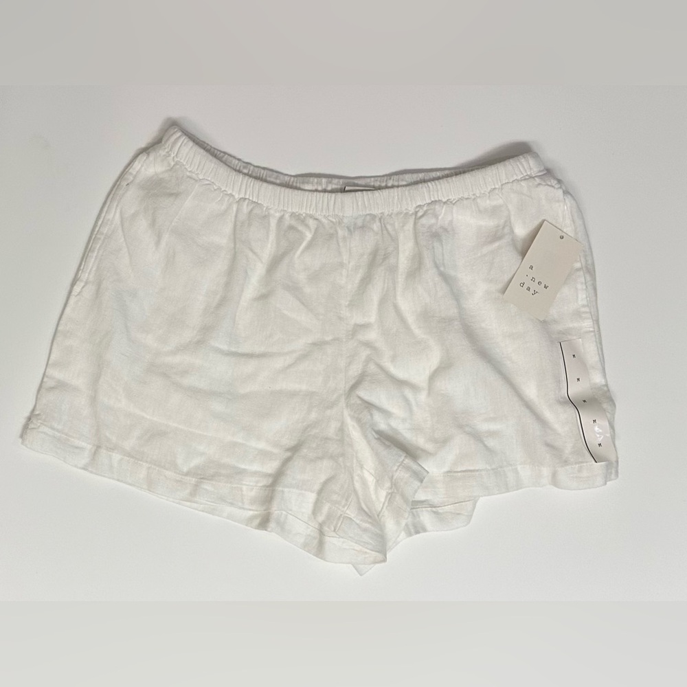 A New Day White Linen Shorts